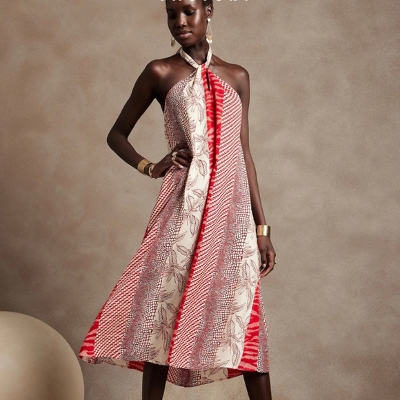 Sale!!! NWT- Banana Republic Factory halter twist dress: Dune Red size M - Picture 1 of 8